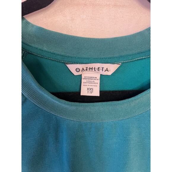 Athleta Green Athletic Top Size XXS Soft Short Sleeve Comfy Easy! - Picture 4 of 5